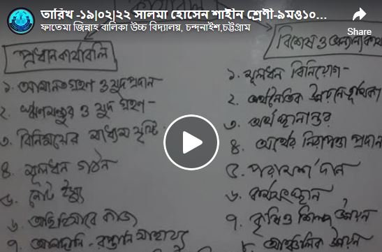 ফিন্যান্স ও ব্যাংকিং পাঠ-বাণিজ্যিক ব্যাংক, ক্লাস